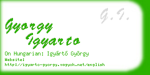 gyorgy igyarto business card